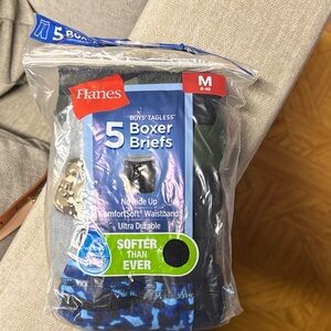 Hanes Boys' Tagless Boxer Briefs - Black and Blue